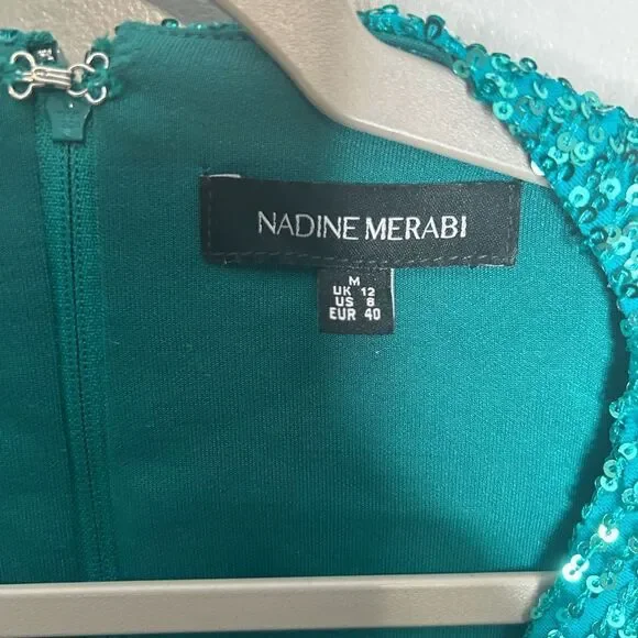 Nadine Merabi Caitlin Aqua Sequin Mini Dress